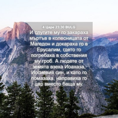 Picture 04 - 4 Царе 23:30 BULG - И слугите му го закараха - Bible Verse Picture