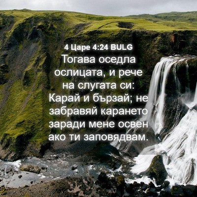 Picture 04 - 4 Царе 4:24 BULG - Тогава оседла ослицата, и - Bible Verse Picture