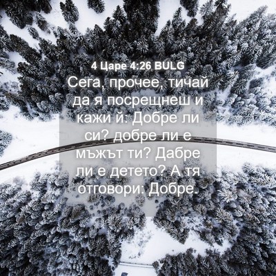 Picture 04 - 4 Царе 4:26 BULG - Сега, прочее, тичай да я - Bible Verse Picture