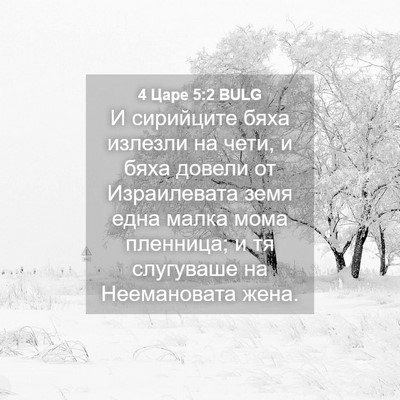 Picture 04 - 4 Царе 5:2 BULG - И сирийците бяха излезли - Bible Verse Picture