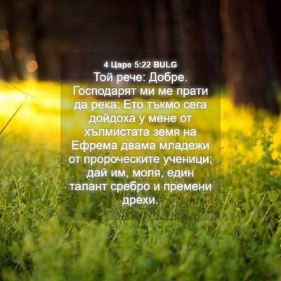 Picture 04 - 4 Царе 5:22 BULG - Той рече: Добре. Господарят - Bible Verse Picture