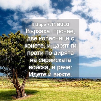 Picture 04 - 4 Царе 7:14 BULG - Вързаха, прочее, две - Bible Verse Picture