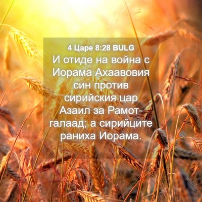 Picture 04 - 4 Царе 8:28 BULG - И отиде на война с Иорама - Bible Verse Picture