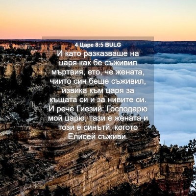 Picture 04 - 4 Царе 8:5 BULG - И като разказваше на царя - Bible Verse Picture