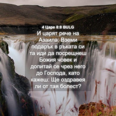 Picture 04 - 4 Царе 8:8 BULG - И царят рече на Азаила: - Bible Verse Picture