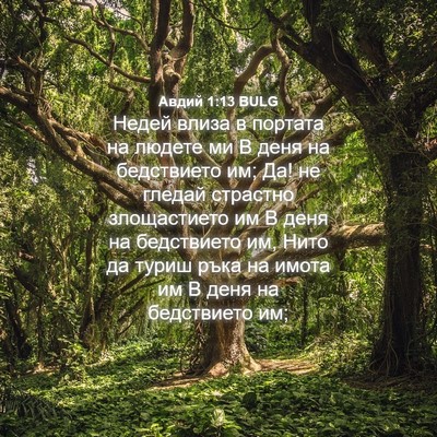 Picture 04 - Авдий 1:13 BULG - Недей влиза в портата на - Bible Verse Picture