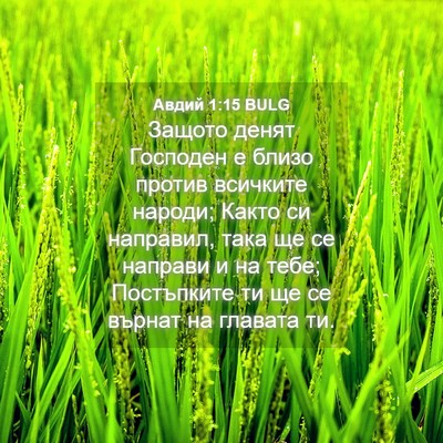 Picture 04 - Авдий 1:15 BULG - Защото денят Господен е - Bible Verse Picture