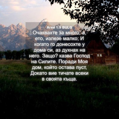 Picture 04 - Агей 1:9 BULG - Очаквахте за много, а, ето, - Bible Verse Picture