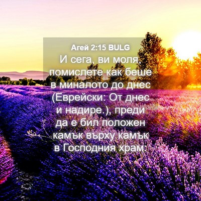 Picture 04 - Агей 2:15 BULG - И сега, ви моля, помислете - Bible Verse Picture