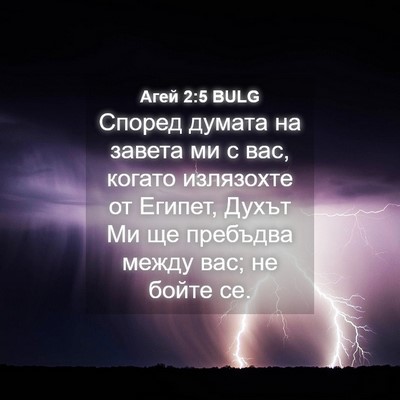 Picture 04 - Агей 2:5 BULG - Според думата на завета ми - Bible Verse Picture