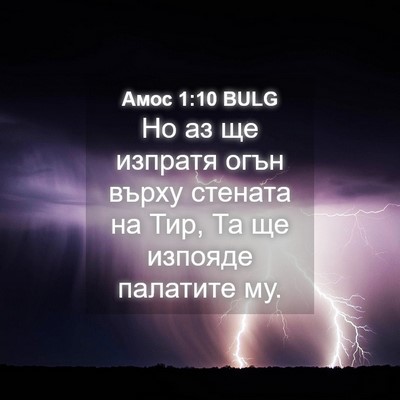 Picture 04 - Амос 1:10 BULG - Но аз ще изпратя огън върху - Bible Verse Picture