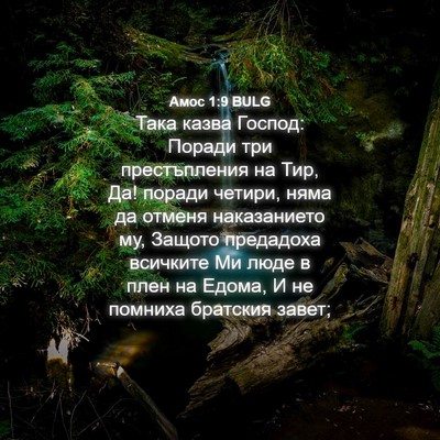 Picture 04 - Амос 1:9 BULG - Така казва Господ: Поради - Bible Verse Picture