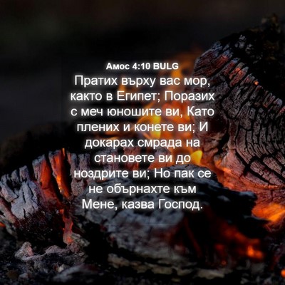 Picture 04 - Амос 4:10 BULG - Пратих върху вас мор, както - Bible Verse Picture