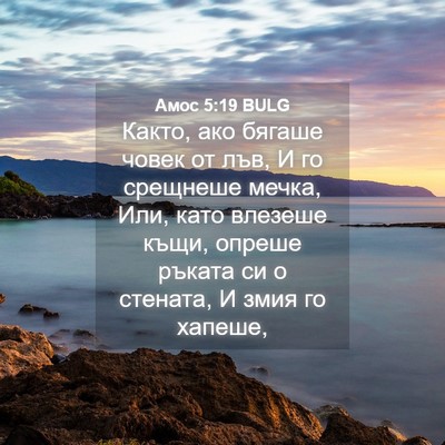 Picture 04 - Амос 5:19 BULG - Както, ако бягаше човек от - Bible Verse Picture