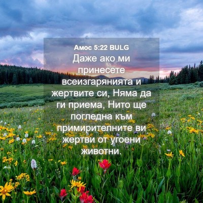 Picture 04 - Амос 5:22 BULG - Даже ако ми принесете - Bible Verse Picture
