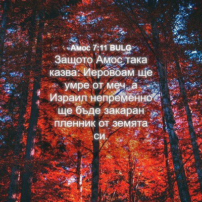 Picture 04 - Амос 7:11 BULG - Защото Амос така казва: - Bible Verse Picture