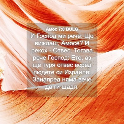 Picture 04 - Амос 7:8 BULG - И Господ ми рече: Що виждаш, - Bible Verse Picture