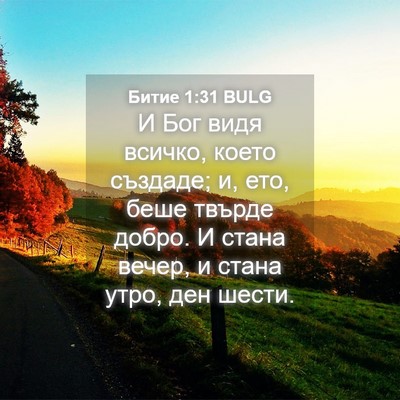 Picture 04 - Битие 1:31 BULG - И Бог видя всичко, което - Bible Verse Picture