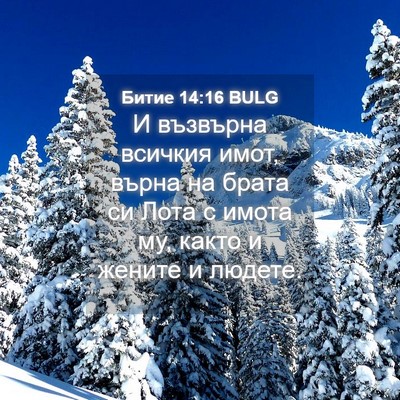 Picture 04 - Битие 14:16 BULG - И възвърна всичкия имот, - Bible Verse Picture