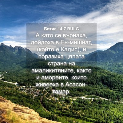 Picture 04 - Битие 14:7 BULG - А като се върнаха, дойдоха - Bible Verse Picture