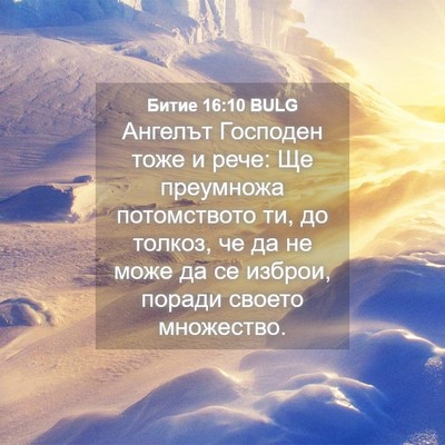 Picture 04 - Битие 16:10 BULG - Ангелът Господен тоже и - Bible Verse Picture
