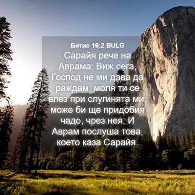 Picture 04 - Битие 16:2 BULG - Сарайя рече на Аврама: Виж - Bible Verse Picture