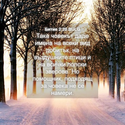 Picture 04 - Битие 2:20 BULG - Така човекът даде имена на - Bible Verse Picture