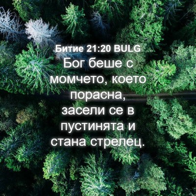 Picture 04 - Битие 21:20 BULG - Бог беше с момчето, което - Bible Verse Picture