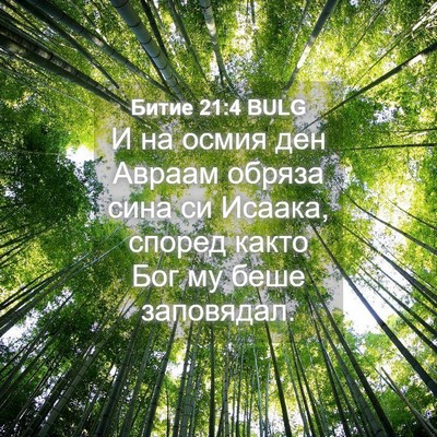 Picture 04 - Битие 21:4 BULG - И на осмия ден Авраам - Bible Verse Picture
