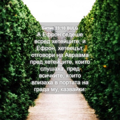 Picture 04 - Битие 23:10 BULG - А Ефрон седеше всред - Bible Verse Picture