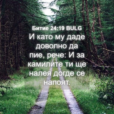 Picture 04 - Битие 24:19 BULG - И като му даде доволно да - Bible Verse Picture