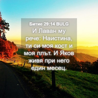 Picture 04 - Битие 29:14 BULG - И Лаван му рече: Наистина, - Bible Verse Picture