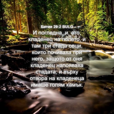 Picture 04 - Битие 29:2 BULG - И погледна, и, ето, кладенец - Bible Verse Picture