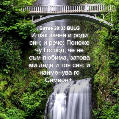 Picture 04 - Битие 29:33 BULG - И пак зачна и роди син; и - Bible Verse Picture