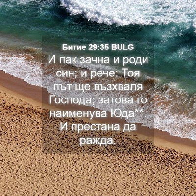 Picture 04 - Битие 29:35 BULG - И пак зачна и роди син; и - Bible Verse Picture