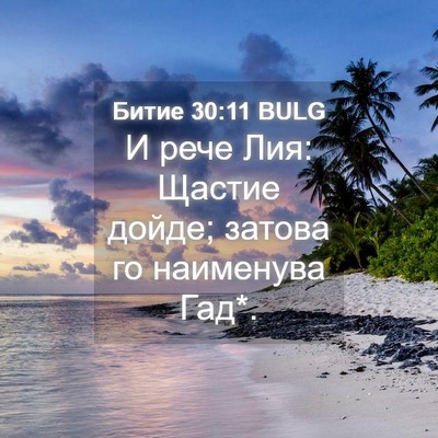 Picture 04 - Битие 30:11 BULG - И рече Лия: Щастие дойде; - Bible Verse Picture