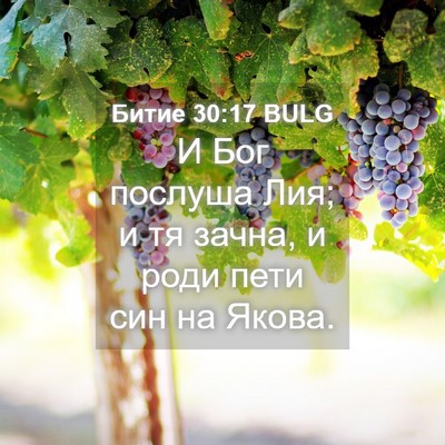 Picture 04 - Битие 30:17 BULG - И Бог послуша Лия; и тя - Bible Verse Picture