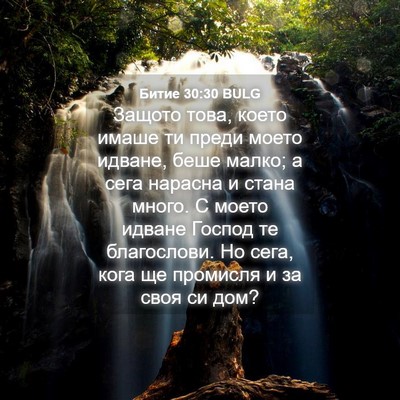 Picture 04 - Битие 30:30 BULG - Защото това, което имаше ти - Bible Verse Picture