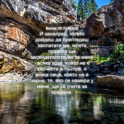 Picture 04 - Битие 30:33 BULG - И занапред, когато дойдеш - Bible Verse Picture
