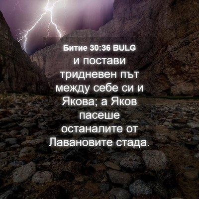 Picture 04 - Битие 30:36 BULG - и постави тридневен път - Bible Verse Picture