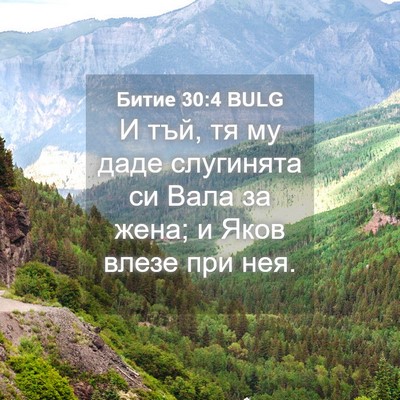Picture 04 - Битие 30:4 BULG - И тъй, тя му даде слугинята - Bible Verse Picture