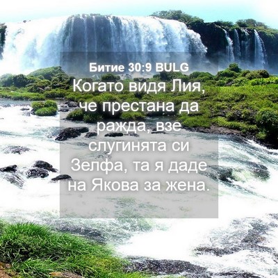 Picture 04 - Битие 30:9 BULG - Когато видя Лия, че - Bible Verse Picture