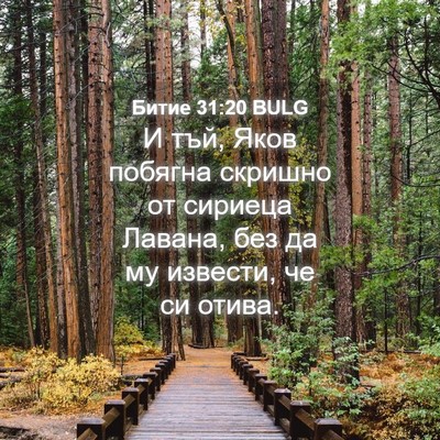 Picture 04 - Битие 31:20 BULG - И тъй, Яков побягна скришно - Bible Verse Picture
