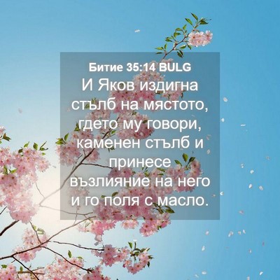 Picture 04 - Битие 35:14 BULG - И Яков издигна стълб на - Bible Verse Picture
