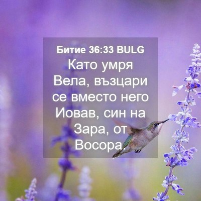 Picture 04 - Битие 36:33 BULG - Като умря Вела, възцари се - Bible Verse Picture