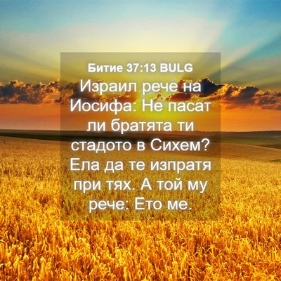 Picture 04 - Битие 37:13 BULG - Израил рече на Иосифа: Не - Bible Verse Picture