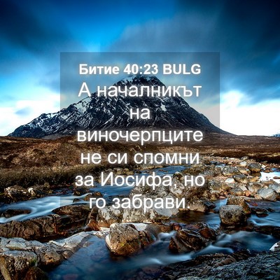 Picture 04 - Битие 40:23 BULG - А началникът на - Bible Verse Picture