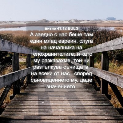Picture 04 - Битие 41:12 BULG - А заедно с нас беше там - Bible Verse Picture