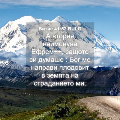 Picture 04 - Битие 41:52 BULG - А втория наименува Ефрем++, - Bible Verse Picture
