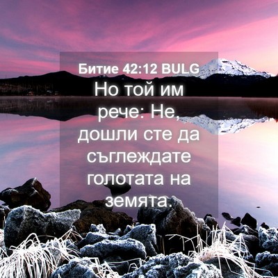 Picture 04 - Битие 42:12 BULG - Но той им рече: Не, дошли - Bible Verse Picture